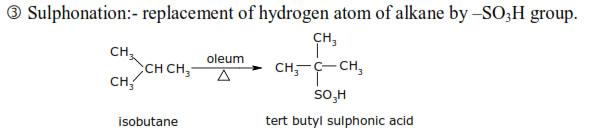 hydrogen atom of alkane by –SO3H group